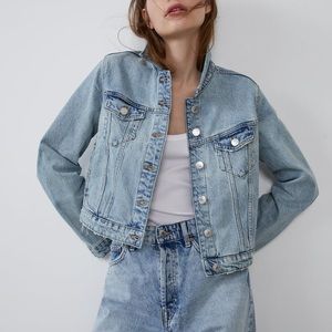 Zara Cropped Denim Jacket